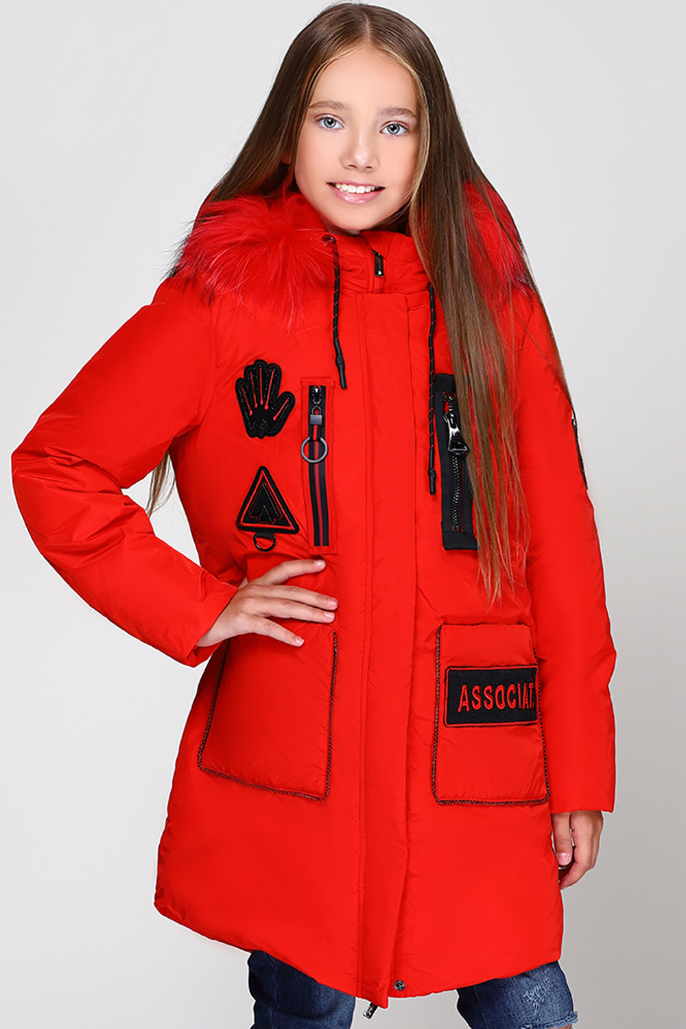 Красное пальто для девочки
