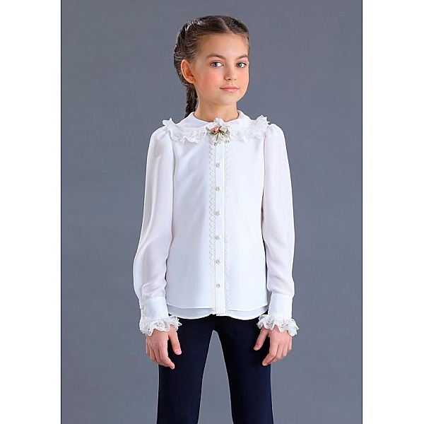 Блузка Маленькая Леди 2023-521-ВПШС Белый